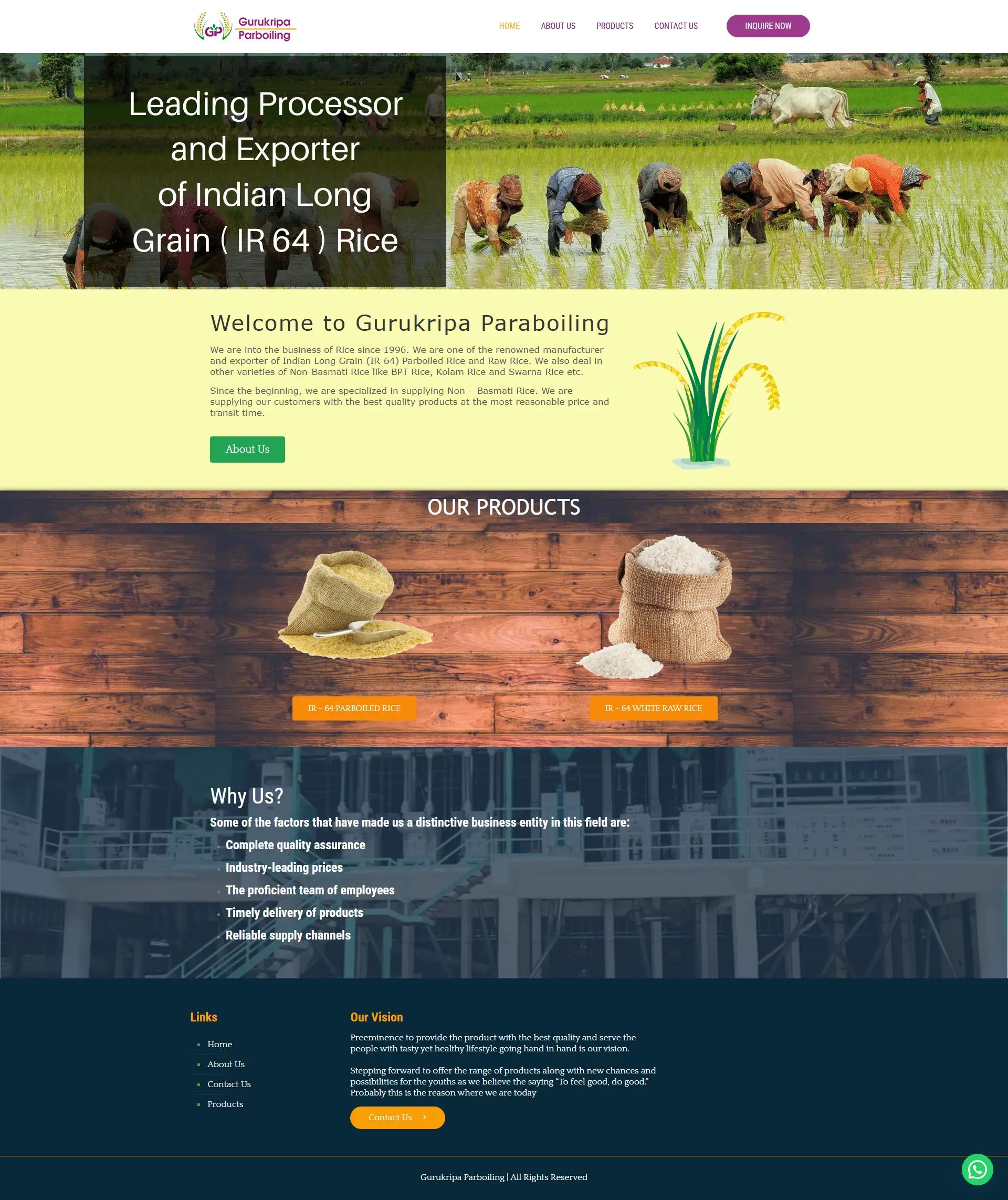 Gurukripa Parboiling Website Screenshot