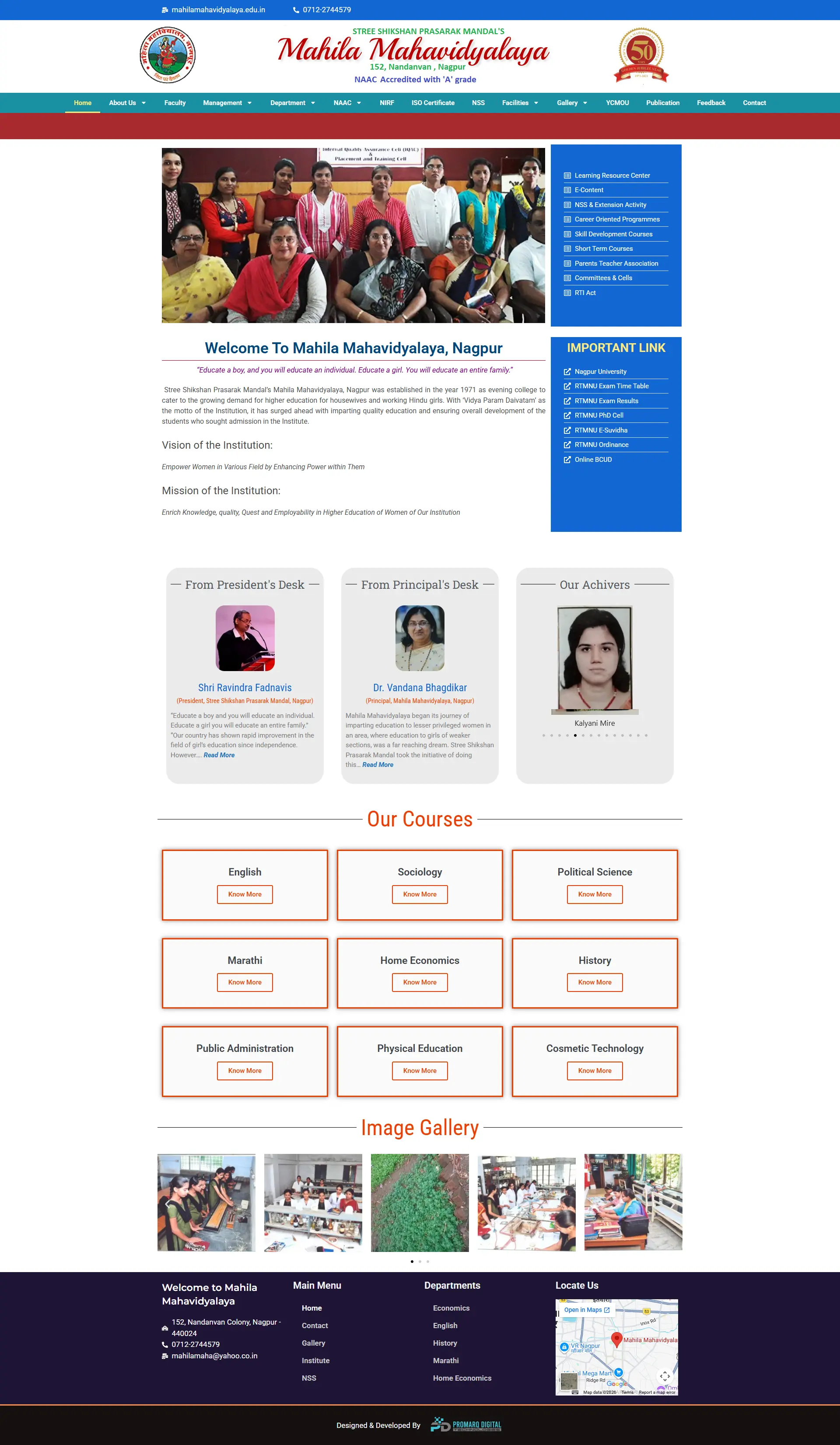 Education Website Layout